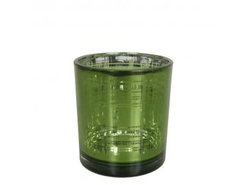 Teelichthalter aus Glas Karo grün