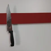 Messerleiste Linoleum dunkelrot