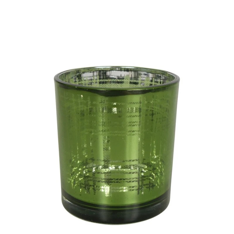 Teelichthalter aus Glas Karo grün